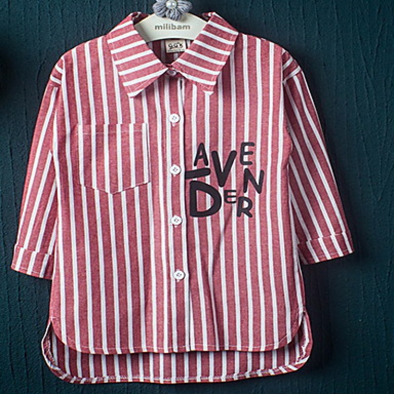 Girl Casual/Daily Striped Shirt,Cotton Spring / Fall Long Sleeve  