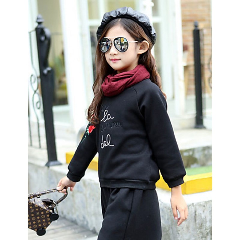 Girl Casual/Daily Solid Hoodie & Sweatshirt,Cotton Fall / Winter Long Sleeve Regular  