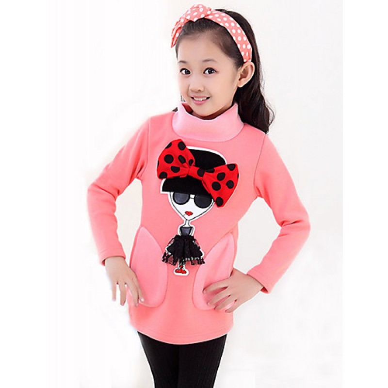 Girls Fashionable Han Edition Cotton  Long Sleeve Long T-shirt render unlined upper garment  