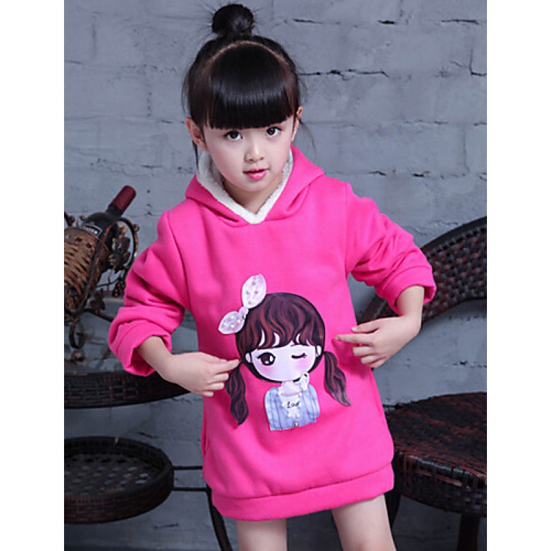 Girl's Casual/Daily Print Hoodie & SweatshirtCotton / Rayon Winter / Spring / Fall Red  