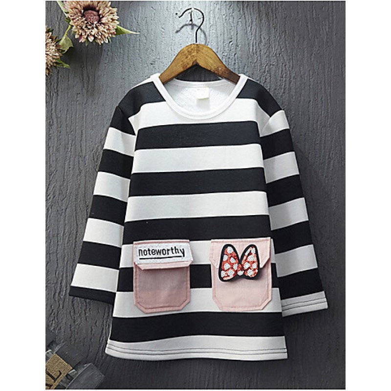 Girl's Casual/Daily Striped Hoodie & SweatshirtCotton / Rayon Winter / Spring / Fall Black / Yellow  