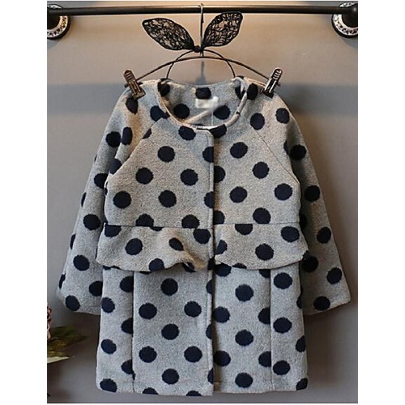 Girl's Casual/Daily Polka Dot Hoodie & SweatshirtNylon Winter / Spring / Fall Gray  