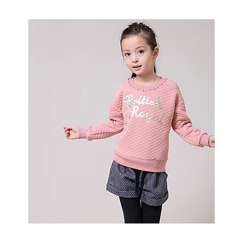 Girl Casual/Daily Solid Hoodie & Sweatshirt,Rayon Others Winter Long Sleeve  