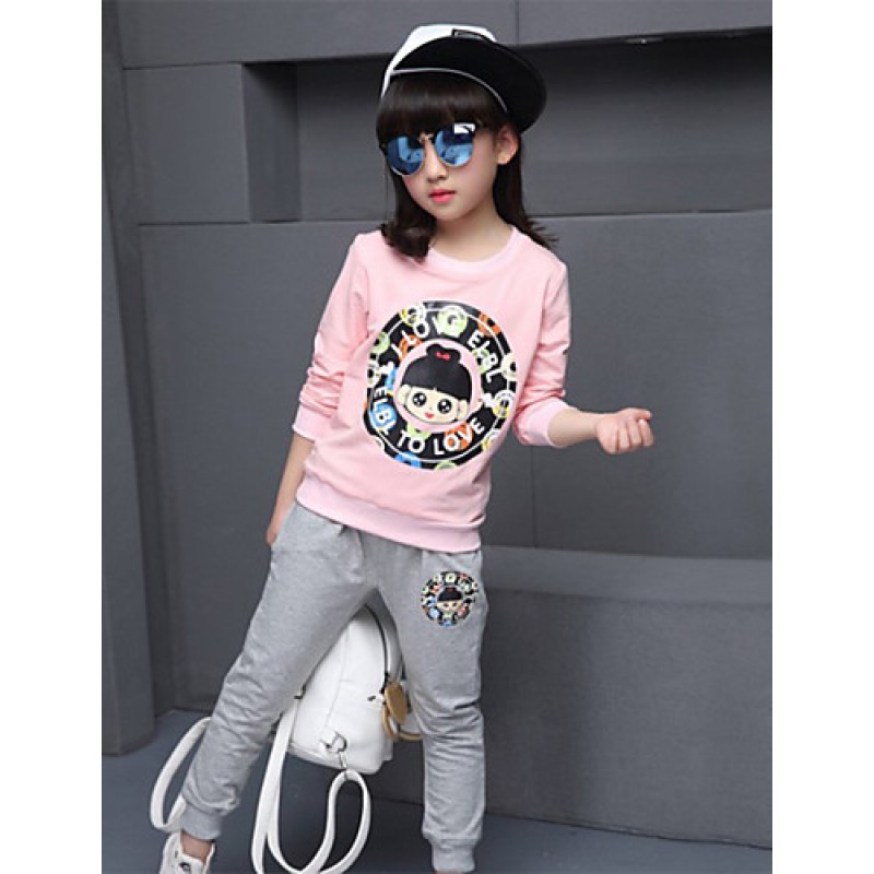 Girl's Casual/Daily Print Suit & BlazerCotton / Spandex Spring / Fall Pink  