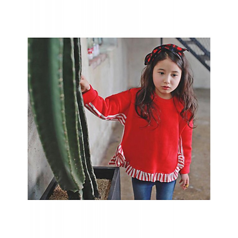 Girl's Casual/Daily Solid Blouse / Hoodie & SweatshirtCotton Winter / Fall Black / Red  