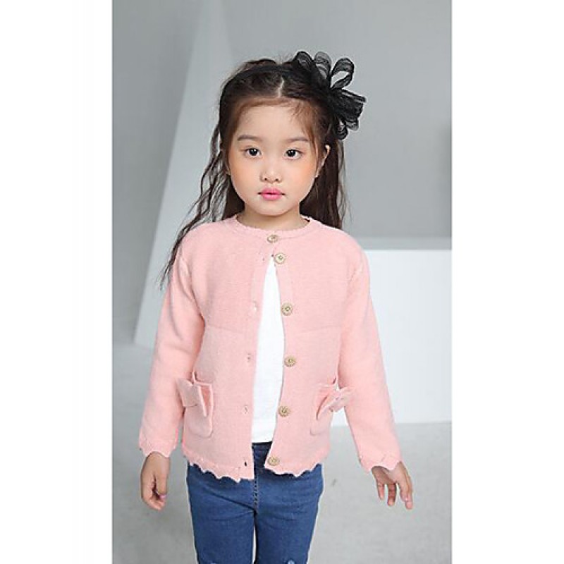 Girl's Casual/Daily Solid Sweater & CardiganWool Winter / Spring / Fall Pink  