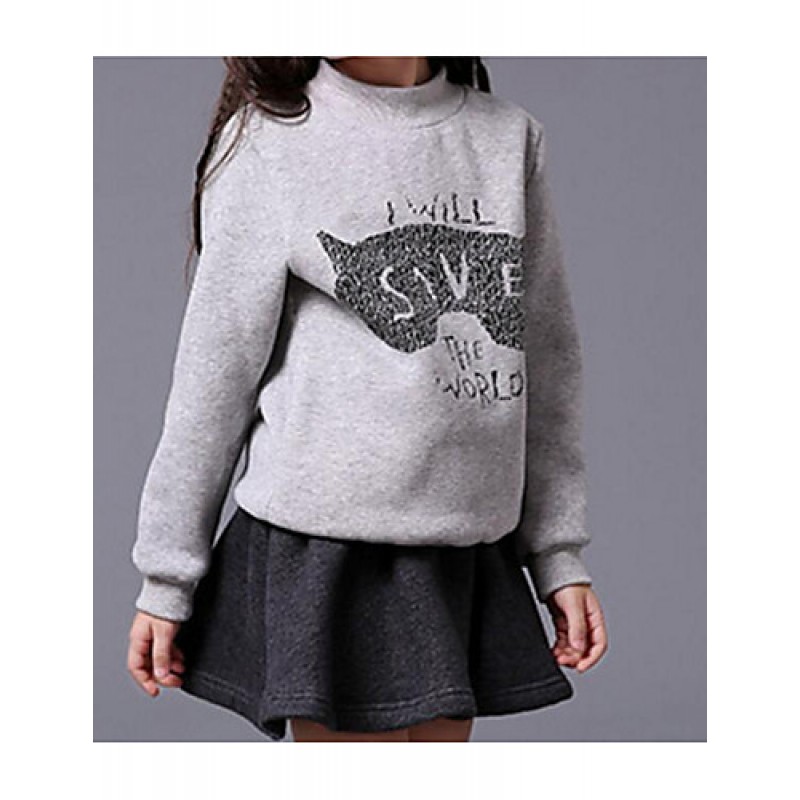 Girl Casual/Daily Solid Hoodie & Sweatshirt,Faux Fur All Seasons Spring  