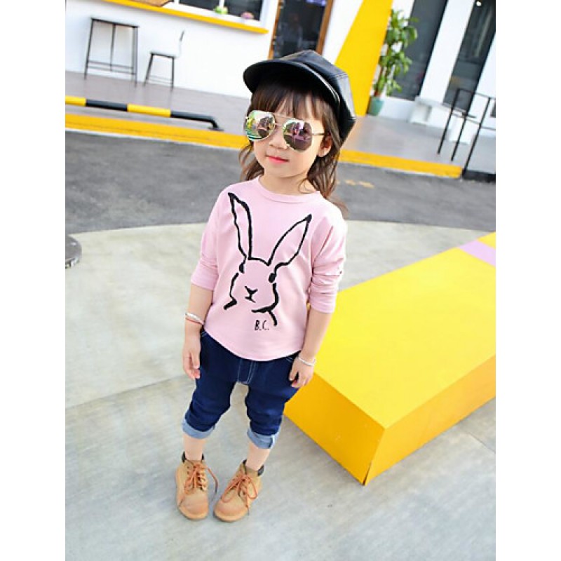 Girl's Casual/Daily Solid TeeCotton Spri...