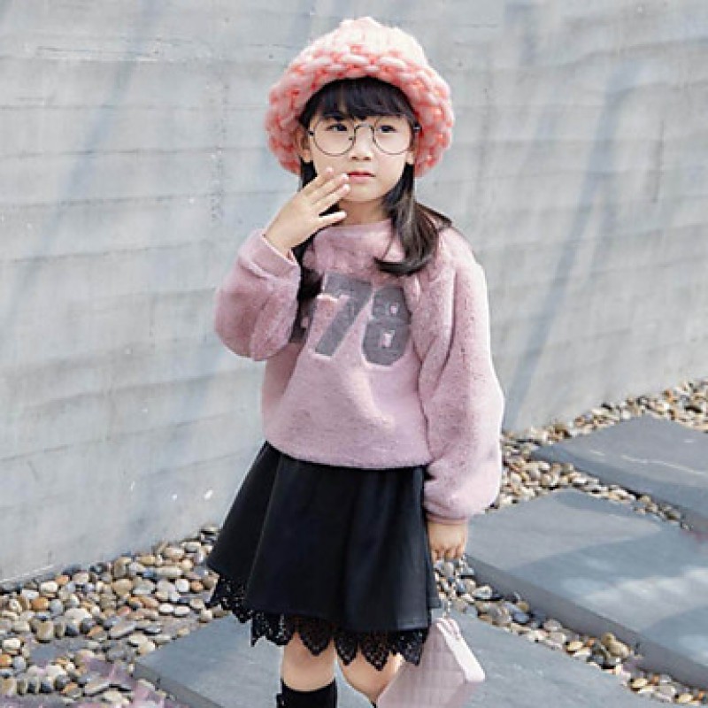 Girl Casual/Daily Embroidered Hoodie & Sweatshirt,Polyester Winter / Spring / Fall Long Sleeve Regular  