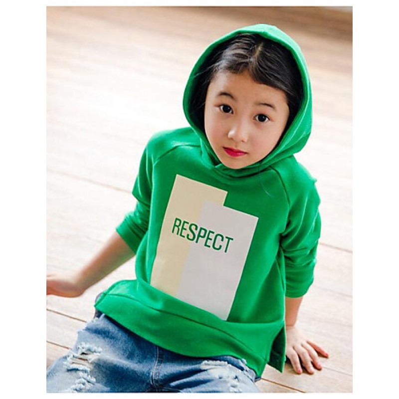 Girl Casual/Daily Solid Hoodie & Sweatshirt,Cotton Winter Fall Long Sleeve Long  