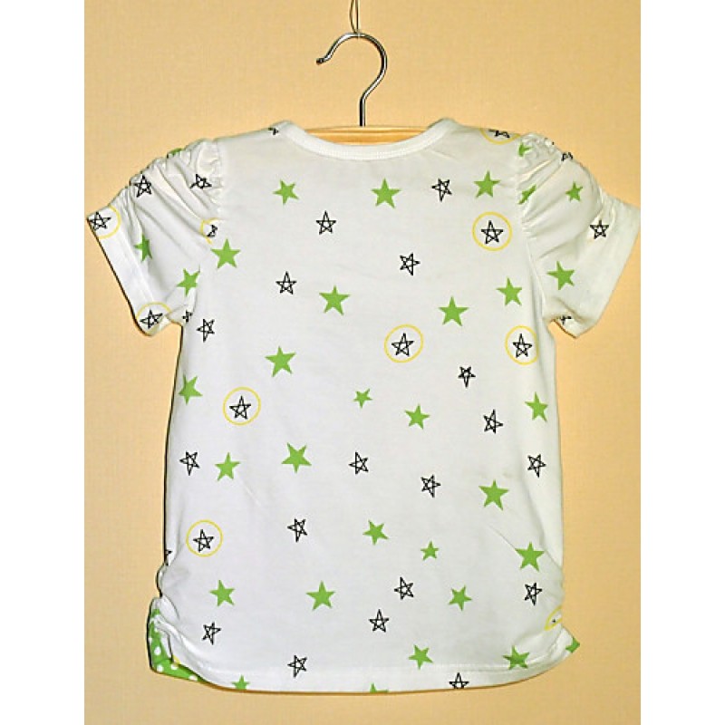 Girl's Print Tee,Cotton Summer / Spring Green / Pink  