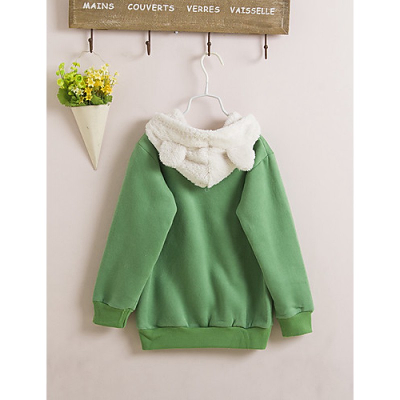 Girl's Casual/Daily Patchwork Hoodie & Sweatshirt,Rayon Winter / Spring / Fall Green / Pink  