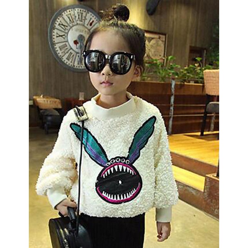 Girl's Casual/Daily Solid Hoodie & SweatshirtPolyester Winter / Spring / Fall White  