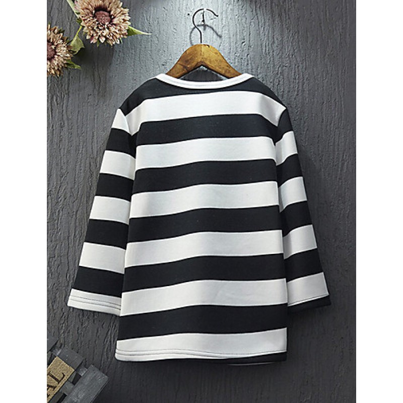 Girl's Casual/Daily Striped Hoodie & SweatshirtCotton / Rayon Winter / Spring / Fall Black / Yellow  