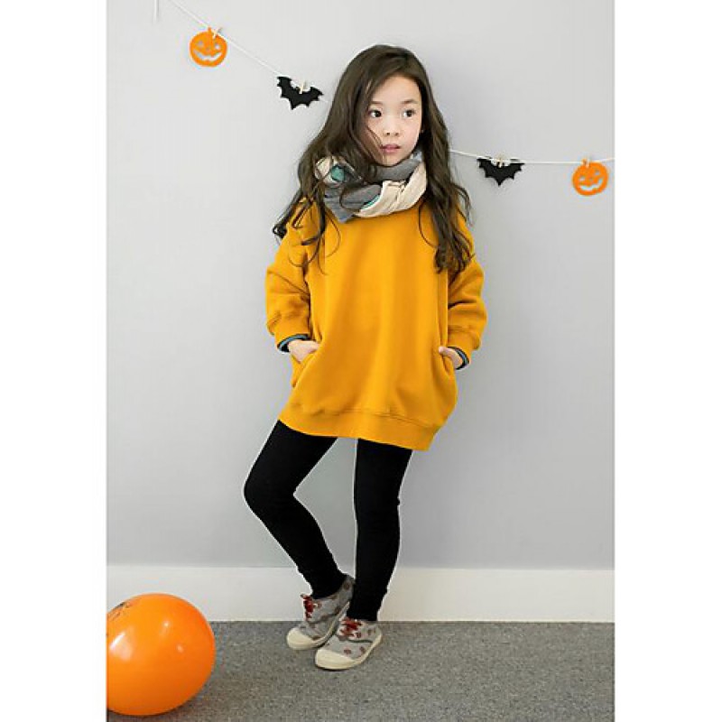 Girl's Casual/Daily Solid Hoodie & SweatshirtCotton Winter / Fall Red / Yellow  