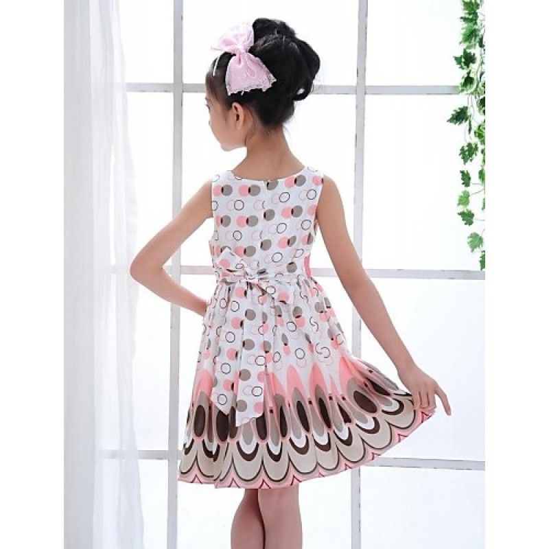 Girl's Going out Print Dress,Cotton Blend Summer / Winter / Fall / Spring Sleeveless  