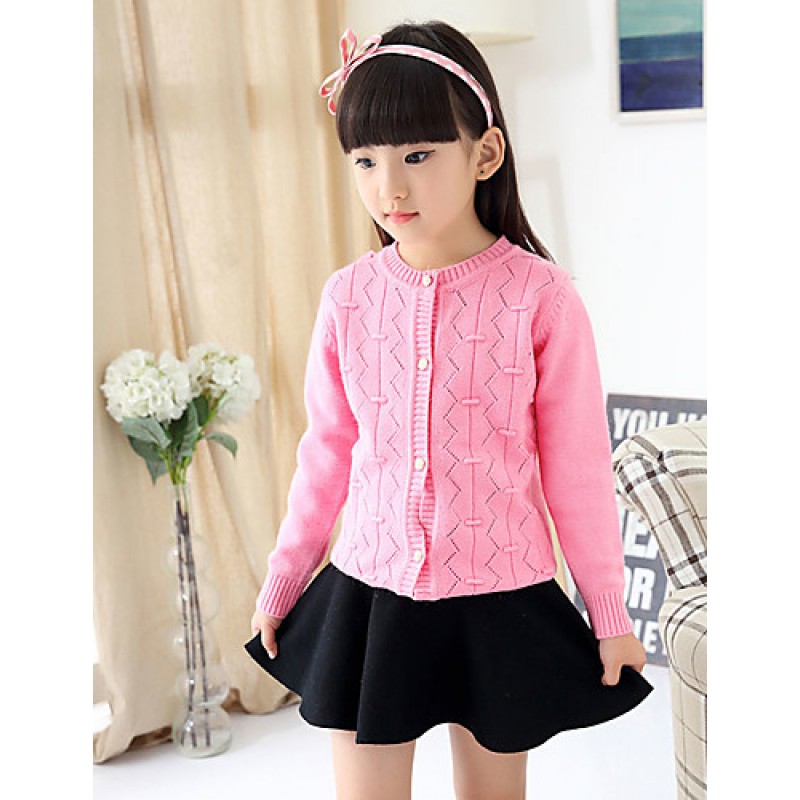 Girl's Casual/Daily Solid Sweater & CardiganWool Winter / Fall Blue / Pink / White  