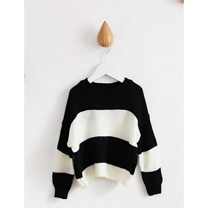 Girl's Casual/Daily Striped Blouse / Sweater & CardiganCotton Spring / Fall Black  