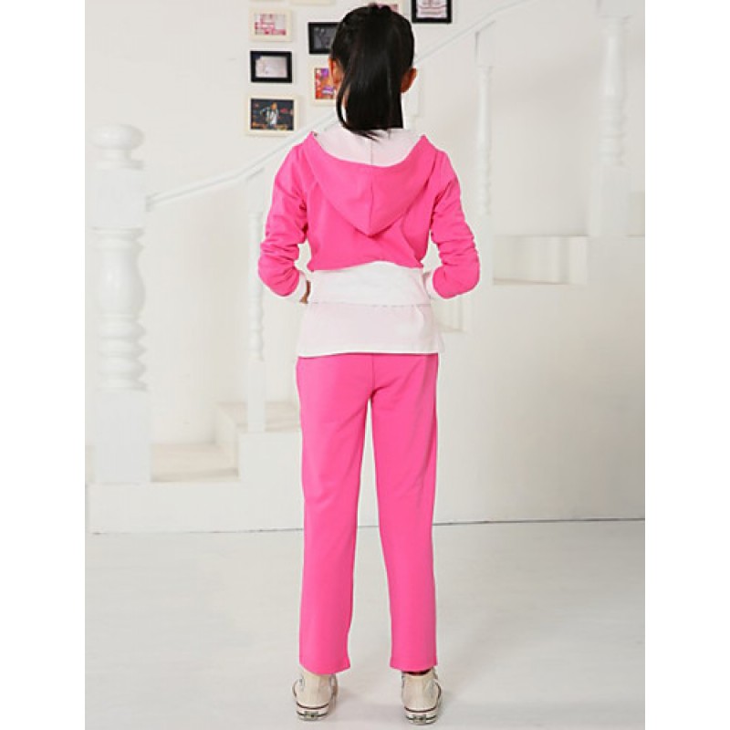 Girl's Cotton Spring/Autumn Tracksuit Fashion Hoodies Sweatshirt Kids Three-piece Set  